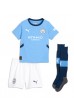 Manchester City Jeremy Doku #11 Babytruitje Thuis tenue Kind 2024-25 Korte Mouw (+ Korte broeken)